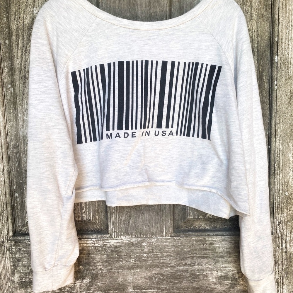 Papaya long sleeve Barcode crop top